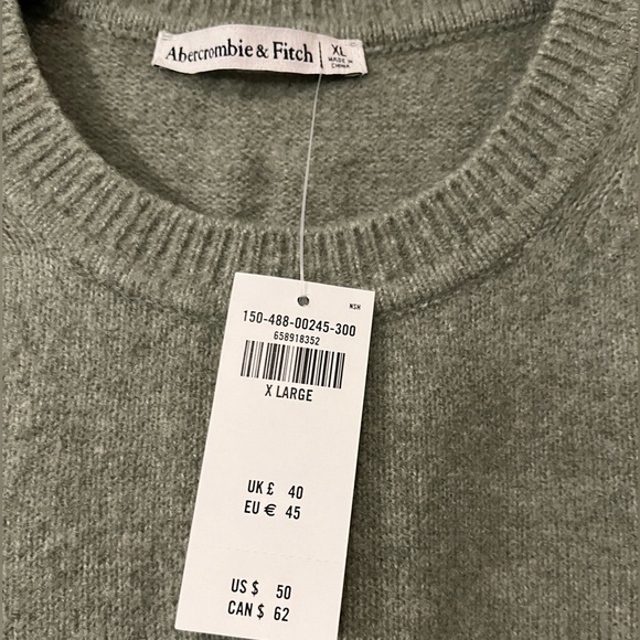 NWT Abercrombie & Fitch Crew Sweater Tee in green - Picture 6 of 6